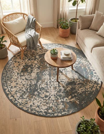 Gray Mojave Round Rug