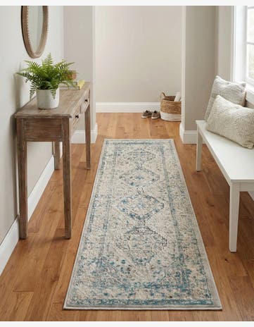 Ivory and Gray Finsbury Runner Rug