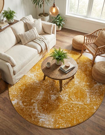 Yellow Monte Carlo Round Rug