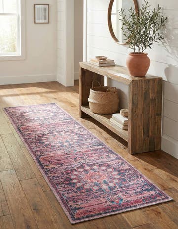 Brick Washable Francesca Runner Rug