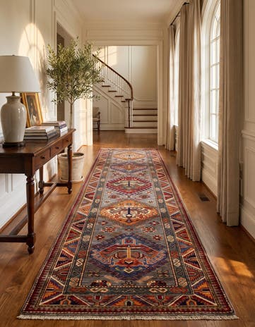 2' 8 x 9' 5 Hand Knotted Kazak Runner Rug
