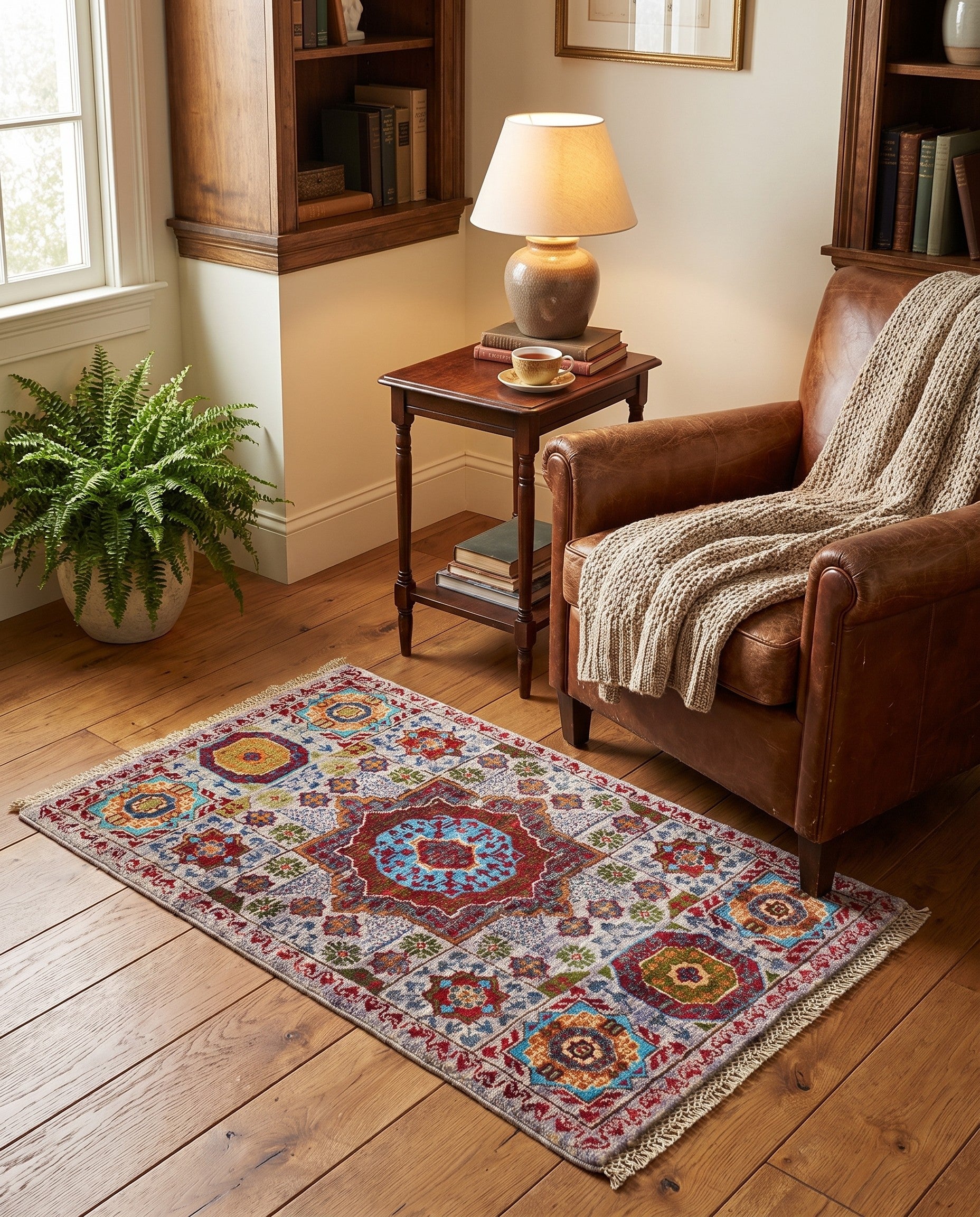 1' 10 x 3' Hand Knotted Mamluk Ziegler Rug