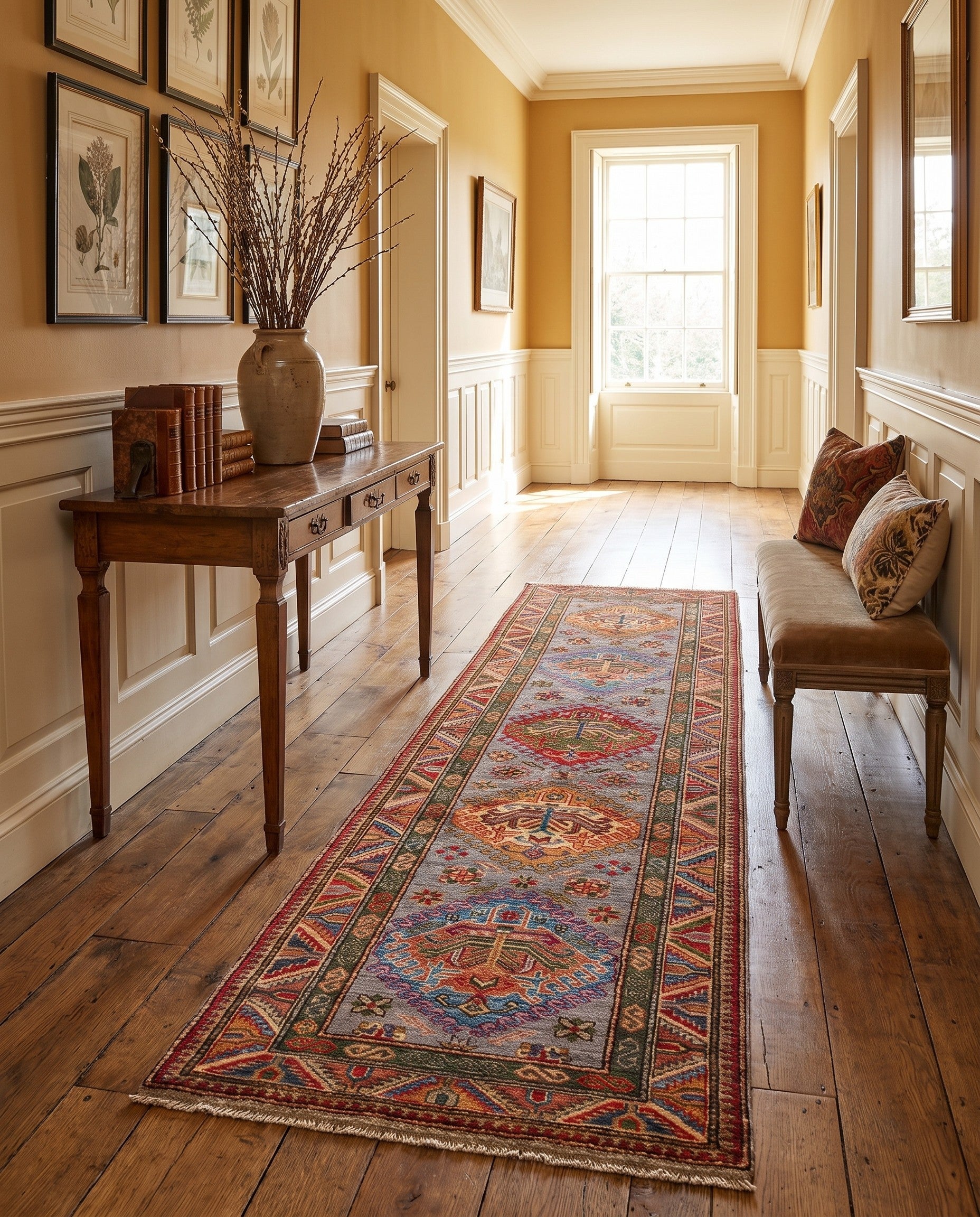 2' 7 x 9' 1 Hand Knotted Kazak Runner Rug