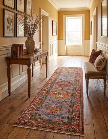 2' 7 x 9' 1 Hand Knotted Kazak Runner Rug