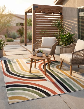 5' x 7' Easy-Clean Modern Indoor / Outdoor Rug