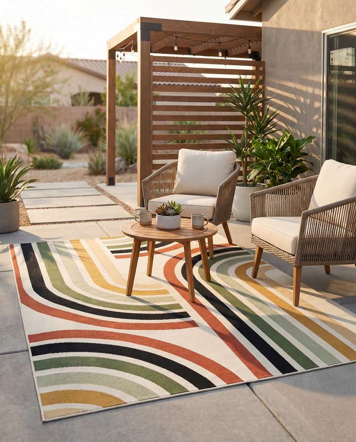 5' x 7' Easy-Clean Modern Indoor / Outdoor Rug