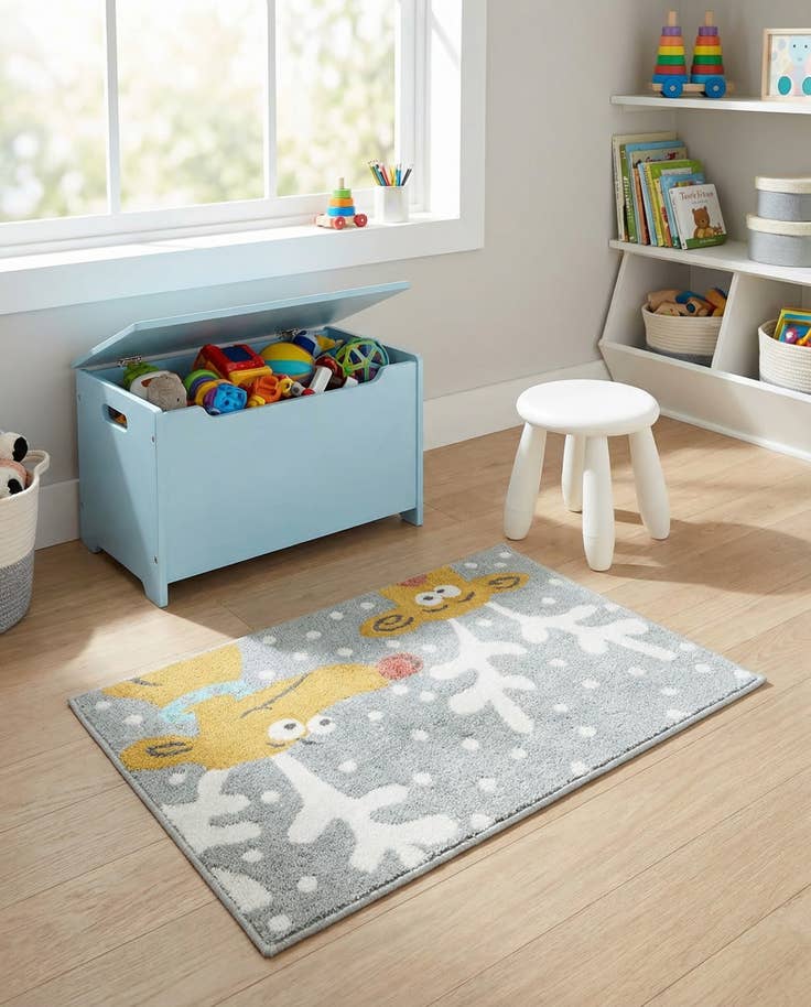 Detail image of 2' 2 x 3' 1 Reindeer Whimsy Kids Rug