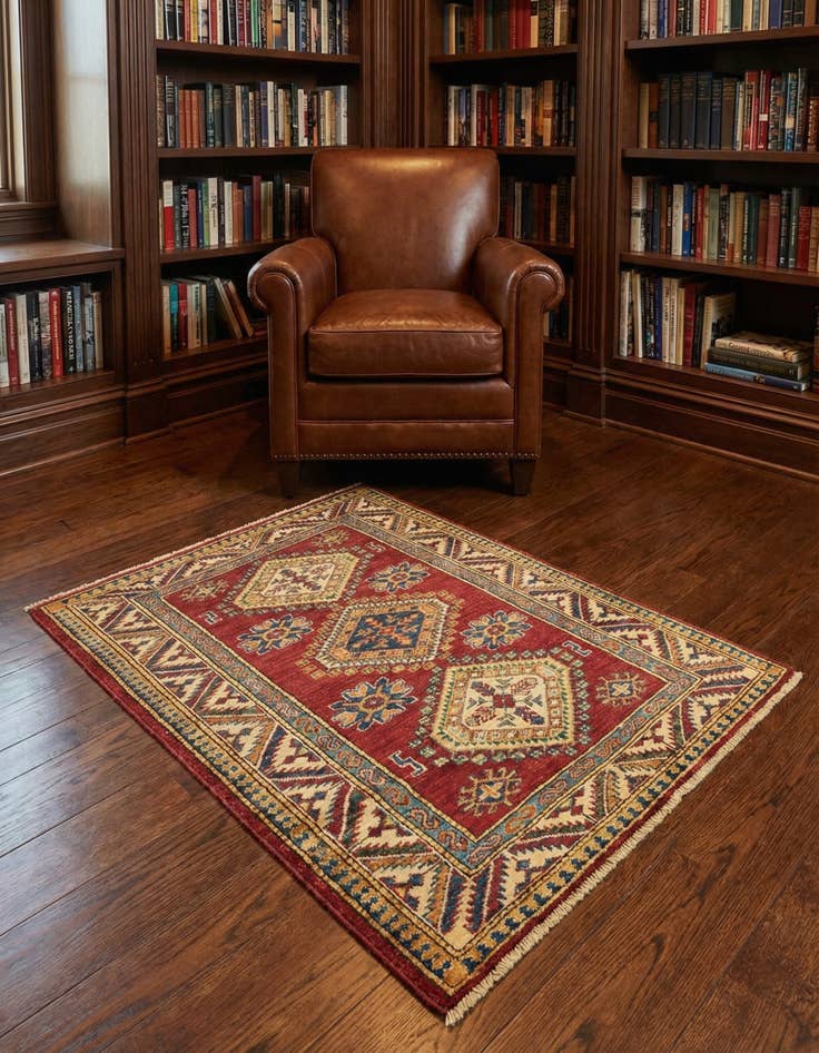 Detail image of 3' x 3' 9 Hand Knotted Kazak Oriental Rug