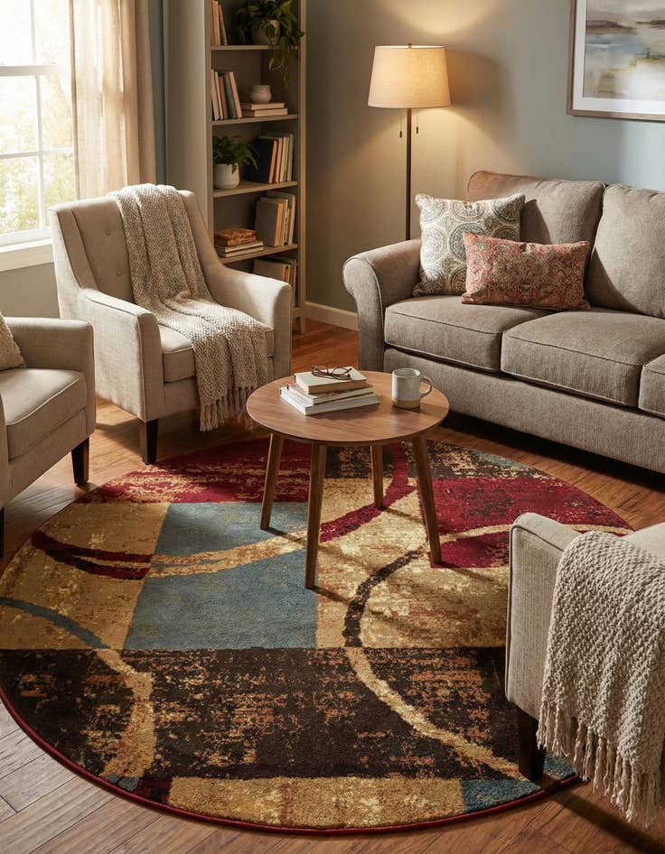 Detail image of 5' 3 x 5' 3 Cafe Round Rug