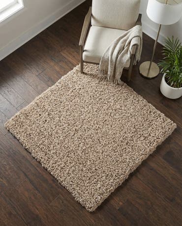  3' x 3' Solid Shag Square Rug