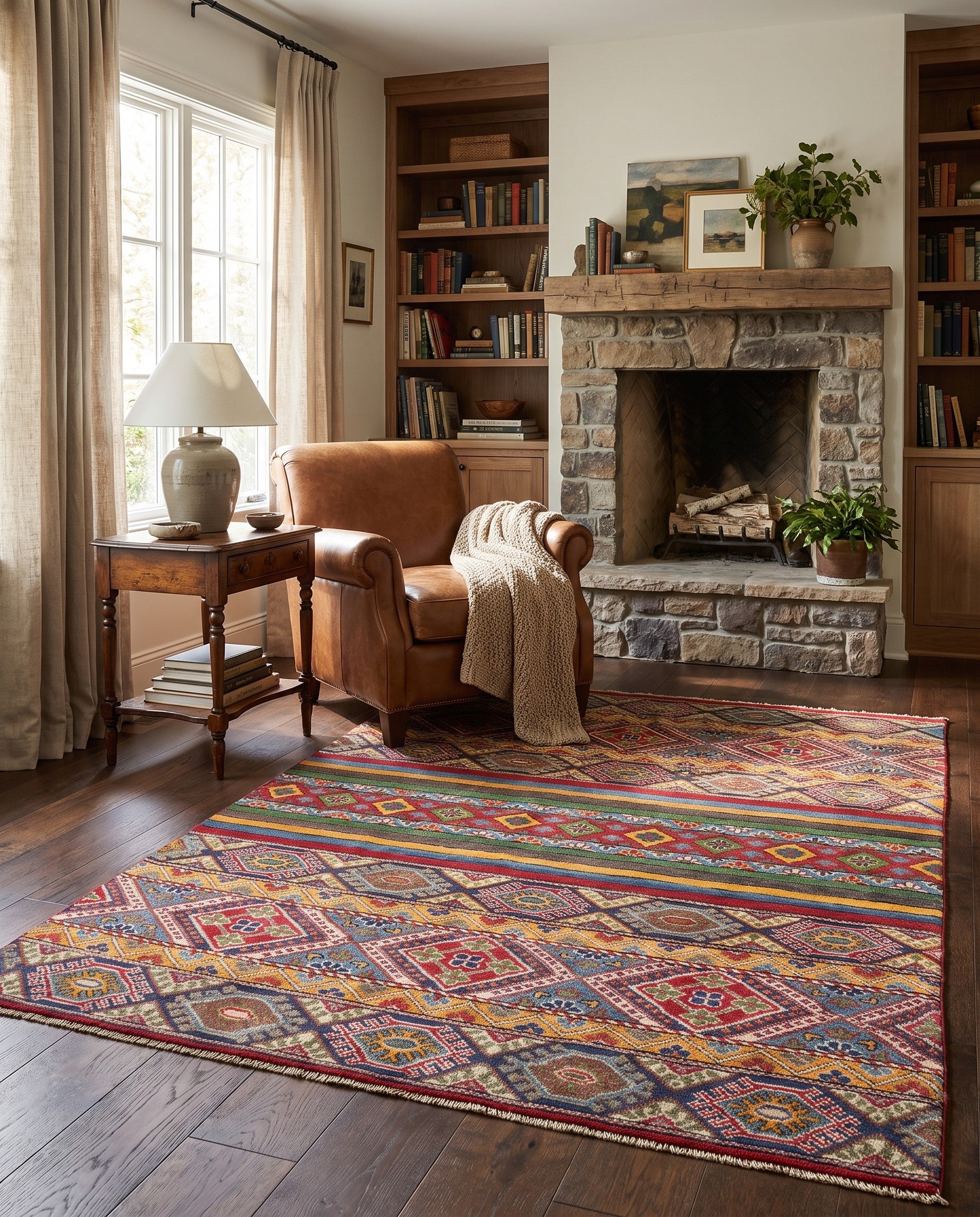 5' x 6' 8 Hand Knotted Kazak Rug