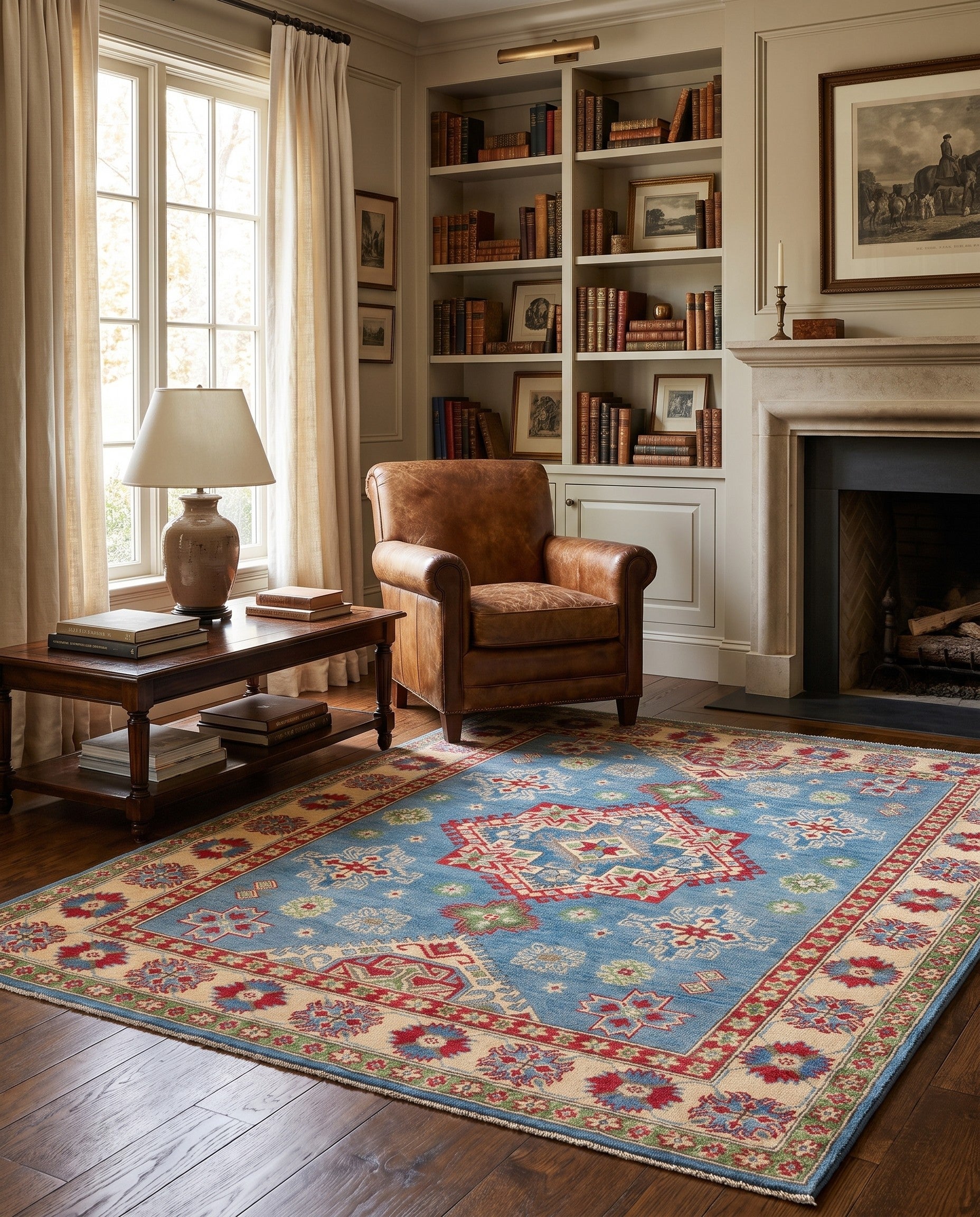 5' x 6' 6 Hand Knotted Kazak Rug