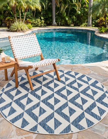 6' 7 x 6' 7 Easy-Clean Jill Zarin Napa Indoor / Outdoor Round Rug