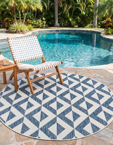 6' 7 x 6' 7 Easy-Clean Jill Zarin Napa Indoor / Outdoor Round Rug