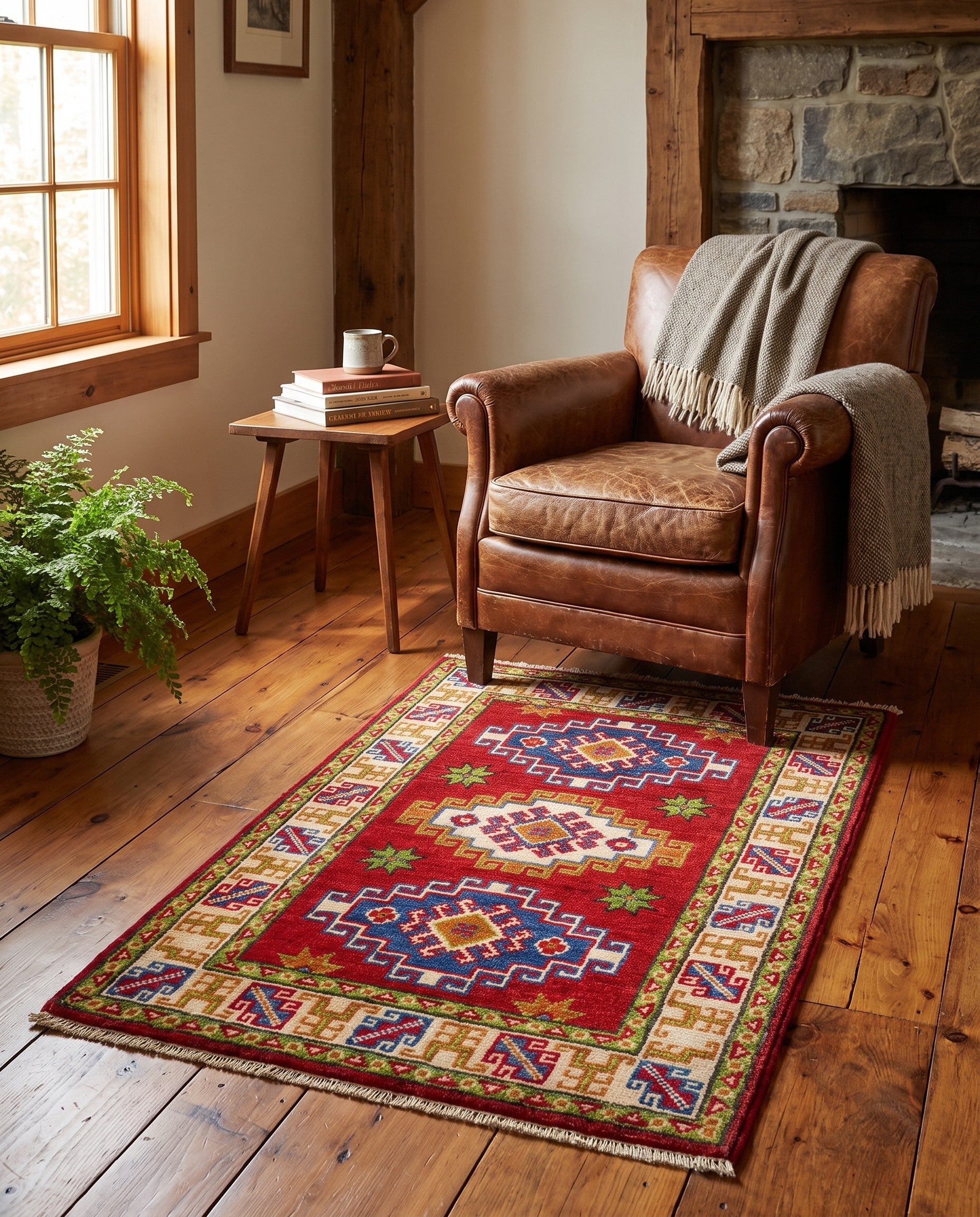 1' 11 x 2' 11 Hand Knotted Kazak Rug