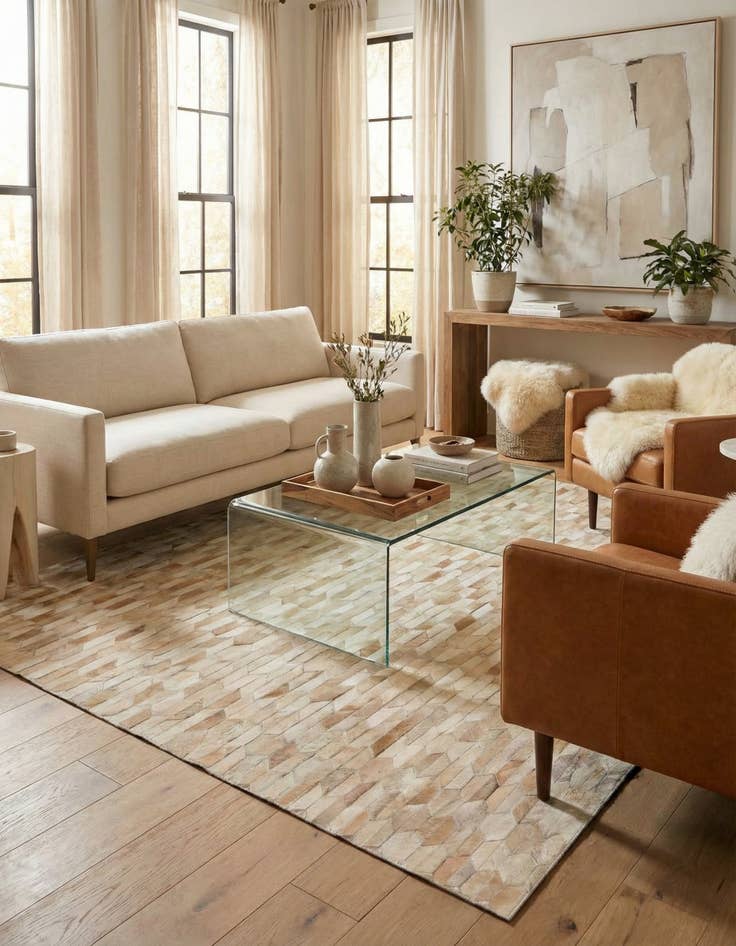 Detail image of 5' 3 x 7' 5 Cowhide Rug