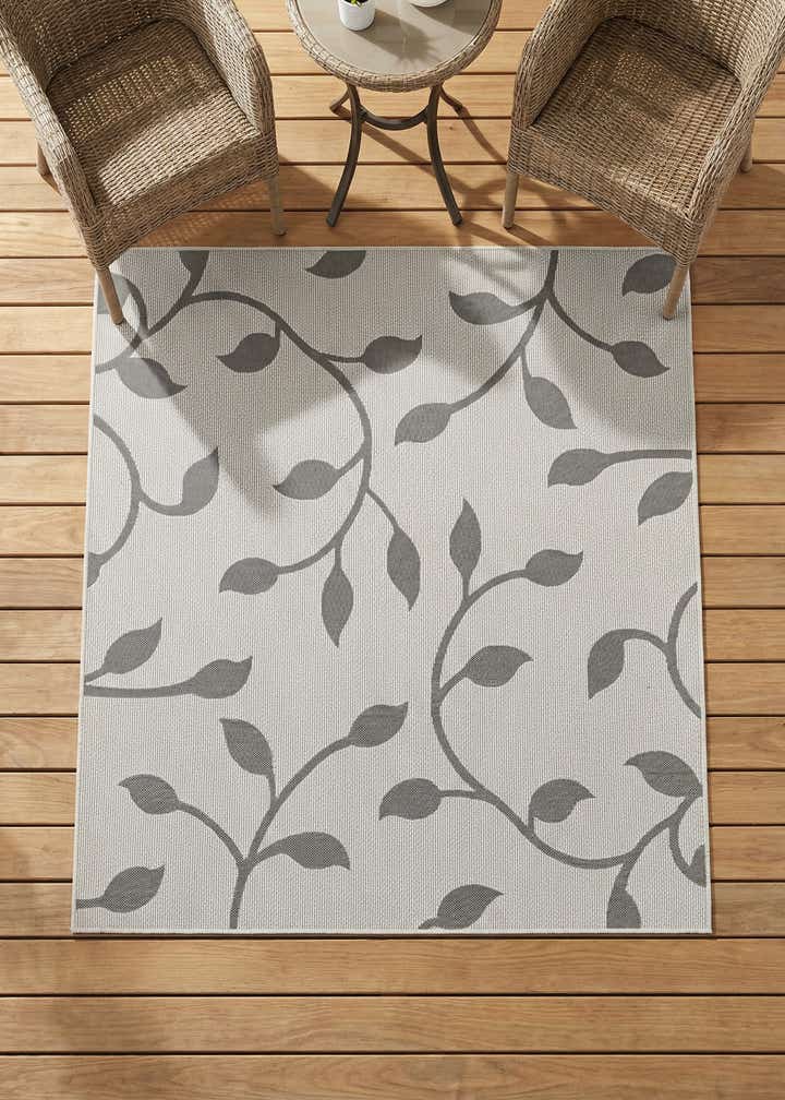 6' x 6' Easy-Clean Botanical Indoor / Outdoor Square Rug