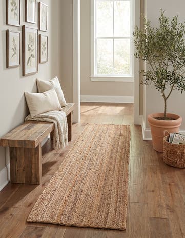 2' 7 x 6' 1 Handmade Braided Jute Runner Rug