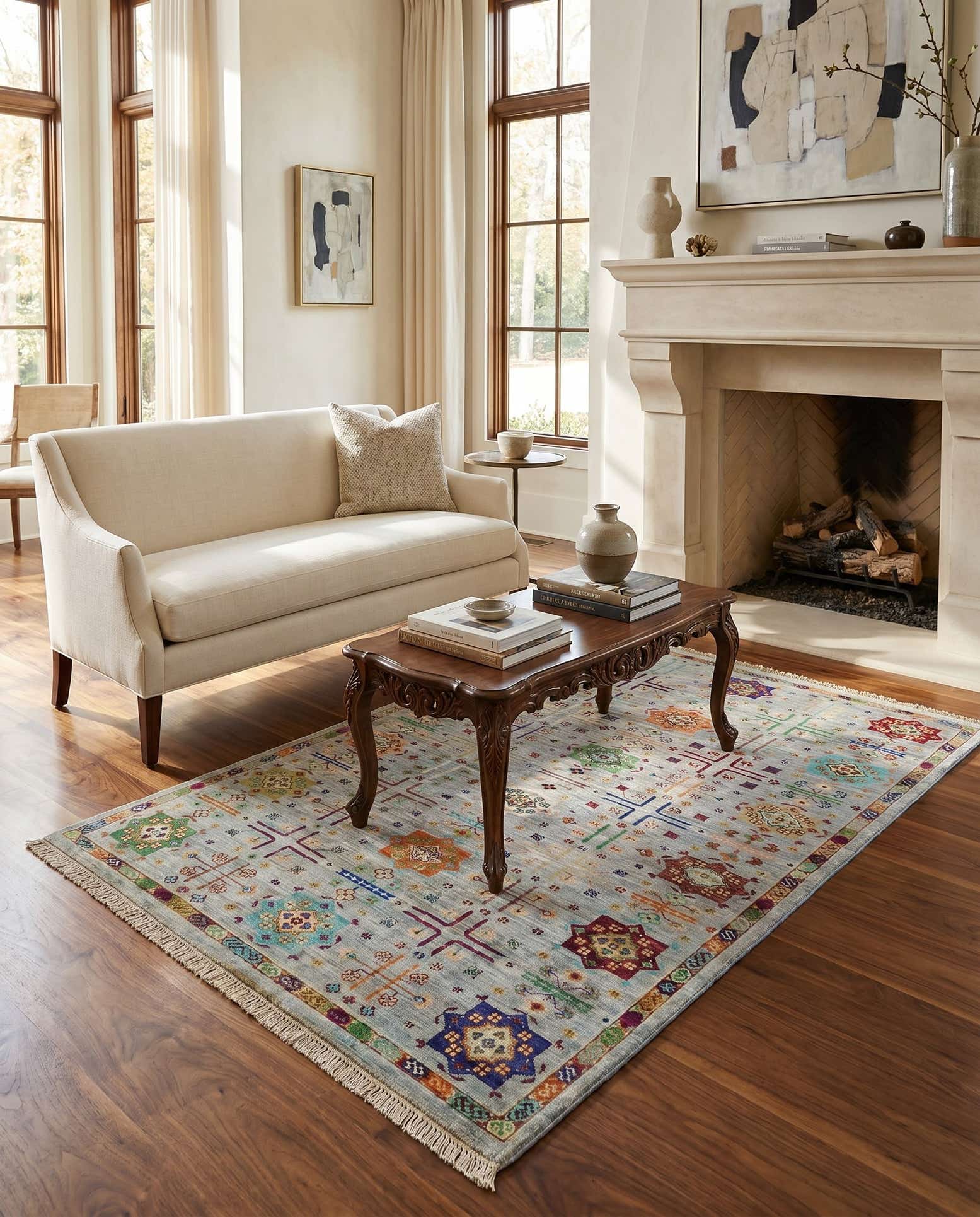 4' x 6' 2 Hand Knotted Ariana Ziegler Rug