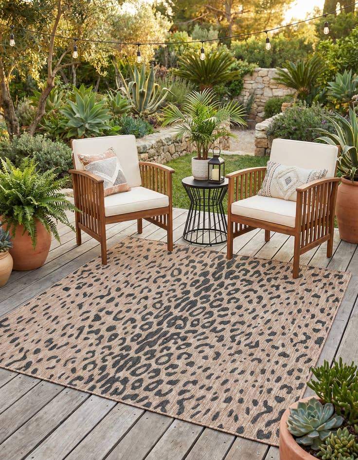Detail image of 6' x 6' Washable Safari Indoor / Outdoor Square Rug