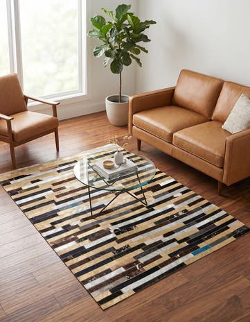 4' 1 x 5' 5 Cowhide - Patchwork Rug