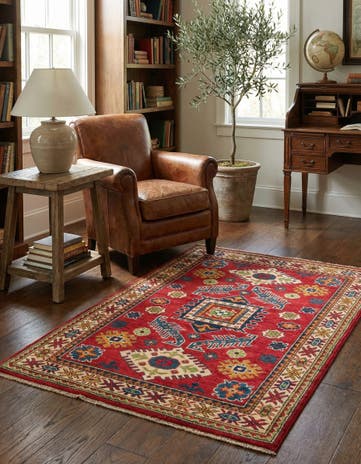 3' 4 x 5' Hand Knotted Kazak Rug