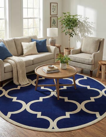 7' 10 x 7' 10 Lattice Round Rug