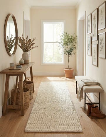 2' x 6' 7 Hand Woven Lana New Zealand Wool Runner Rug