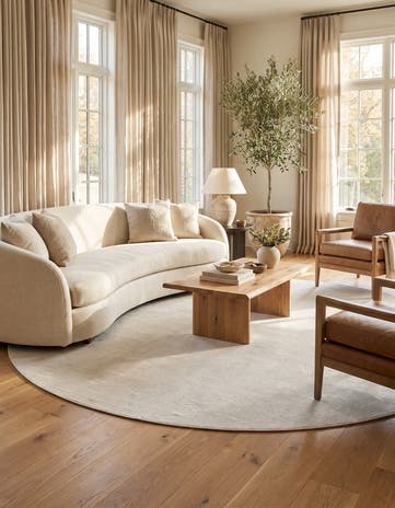 Ivory White Aakaar Round Rug