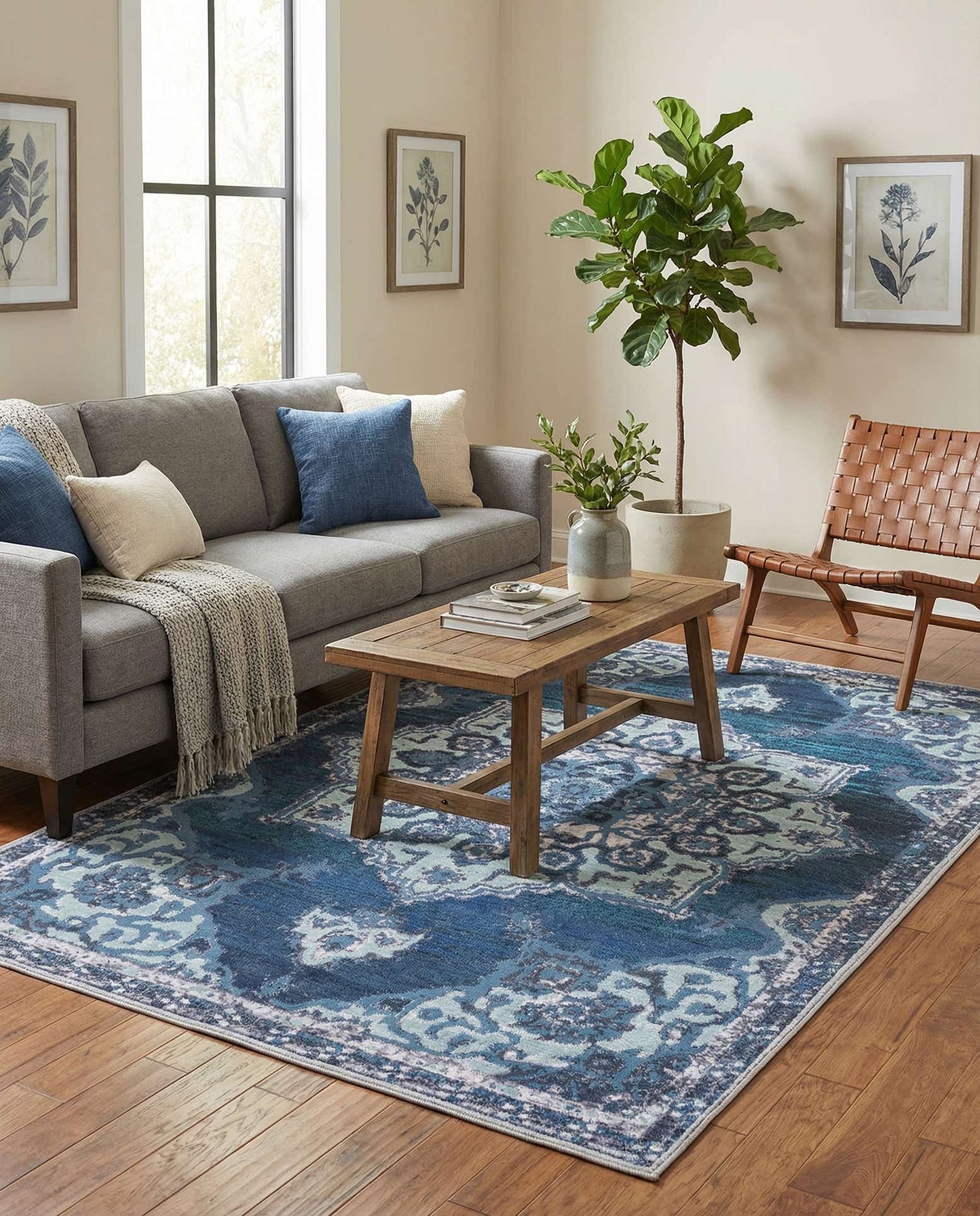 5' 3 x 8' Washable Francesca Rug