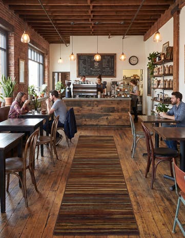 Beige Coffee Shop Runner Rug