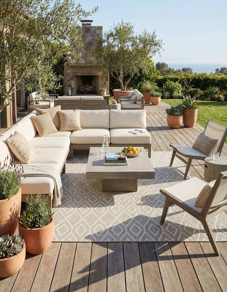 Detail image of 7' 10 x 10' Easy-Clean Jill Zarin Turks and Caicos Indoor / Outdoor Rug