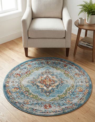 Blue Isabella Round Rug