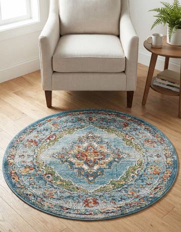 Blue Isabella Round Rug