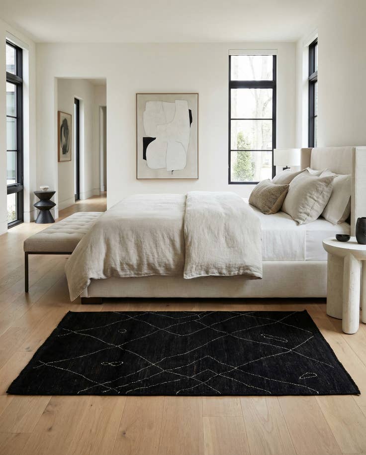 Detail image of 3' 10 x 6' 1 Hand Knotted Moroccan Wool Rug