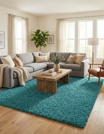 10' x 13' Solid Shag Rug