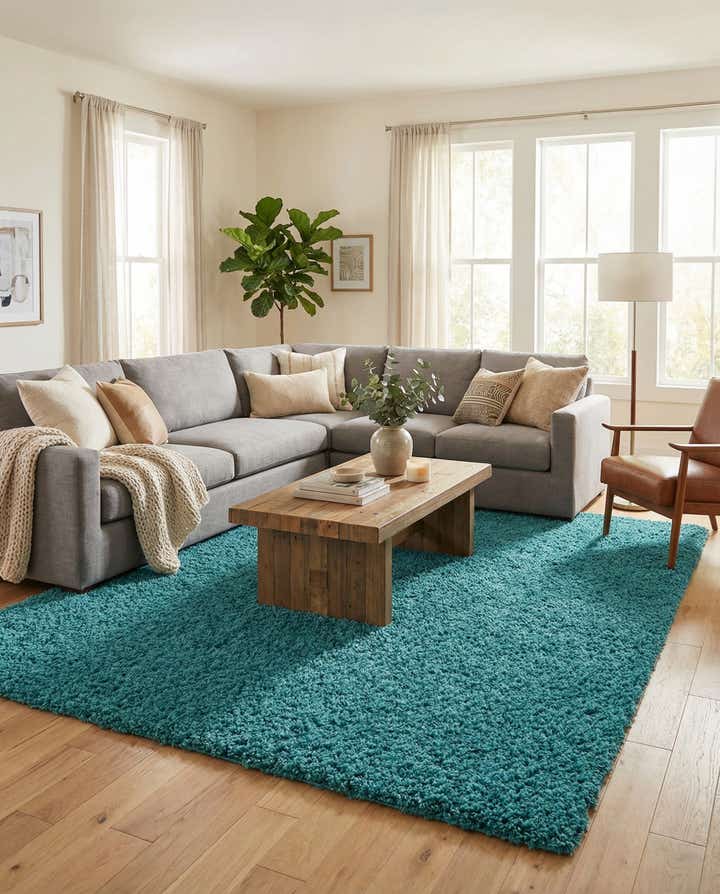 10' x 13' Solid Shag Rug