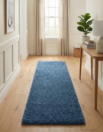 2' x 8' Solid Shag Runner Rug
