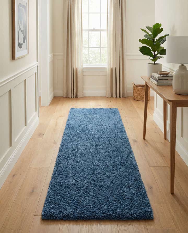2' x 8' Solid Shag Runner Rug
