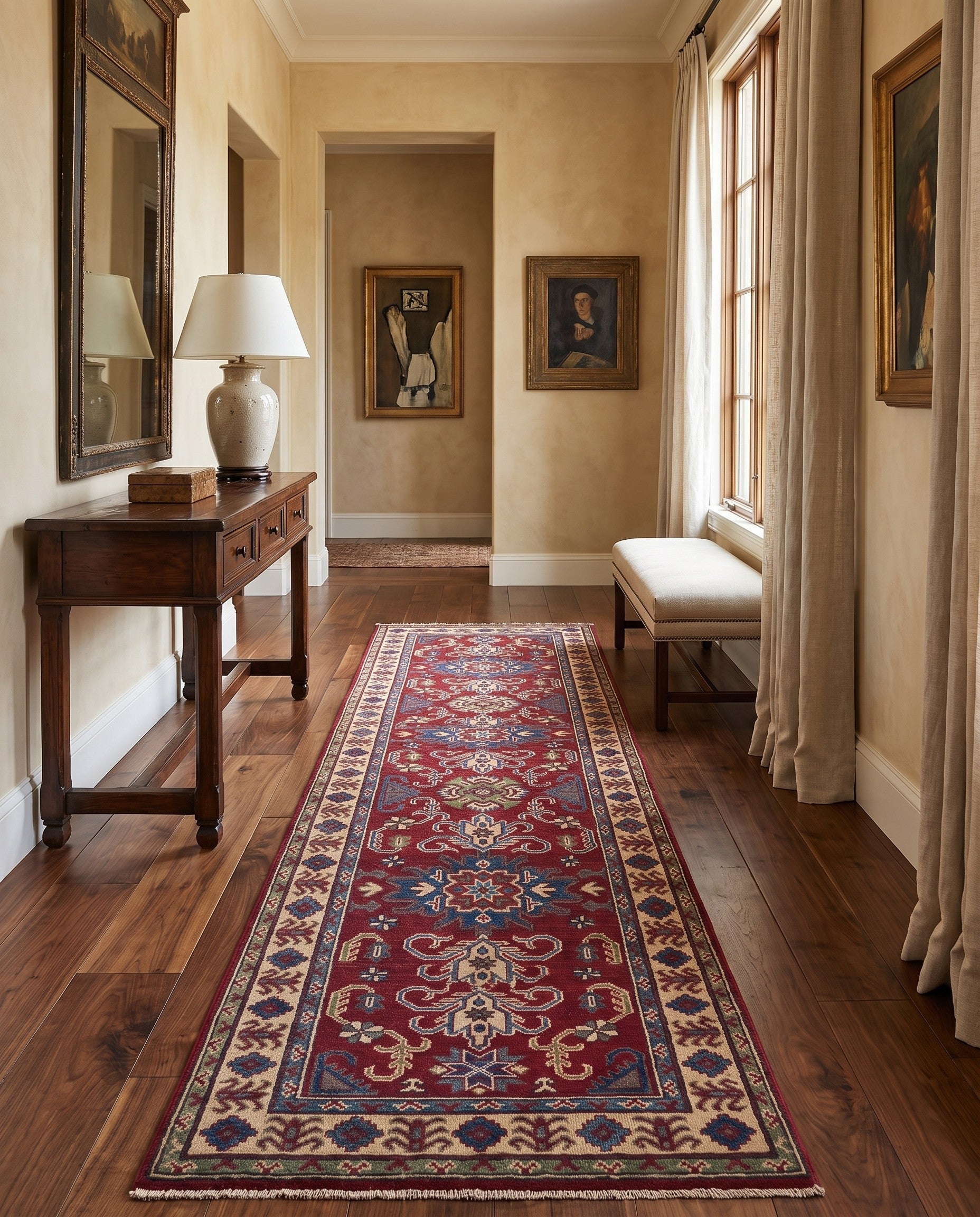 2' 9 x 9' 9 Hand Knotted Kazak Runner Rug