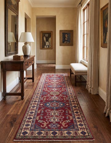 2' 9 x 9' 9 Hand Knotted Kazak Runner Rug