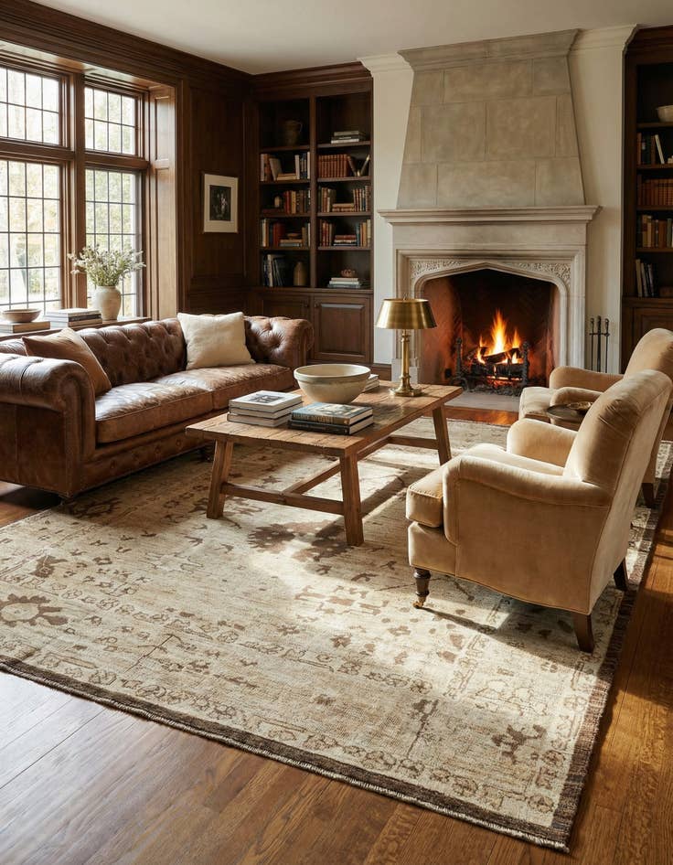 Detail image of 8' 3 x 10' 2 Hand Knotted Oushak Wool Rug