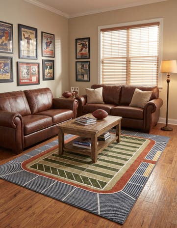 5' 3 x 8' Sports Washable Rug