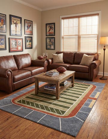 5' 3 x 8' Sports Washable Rug
