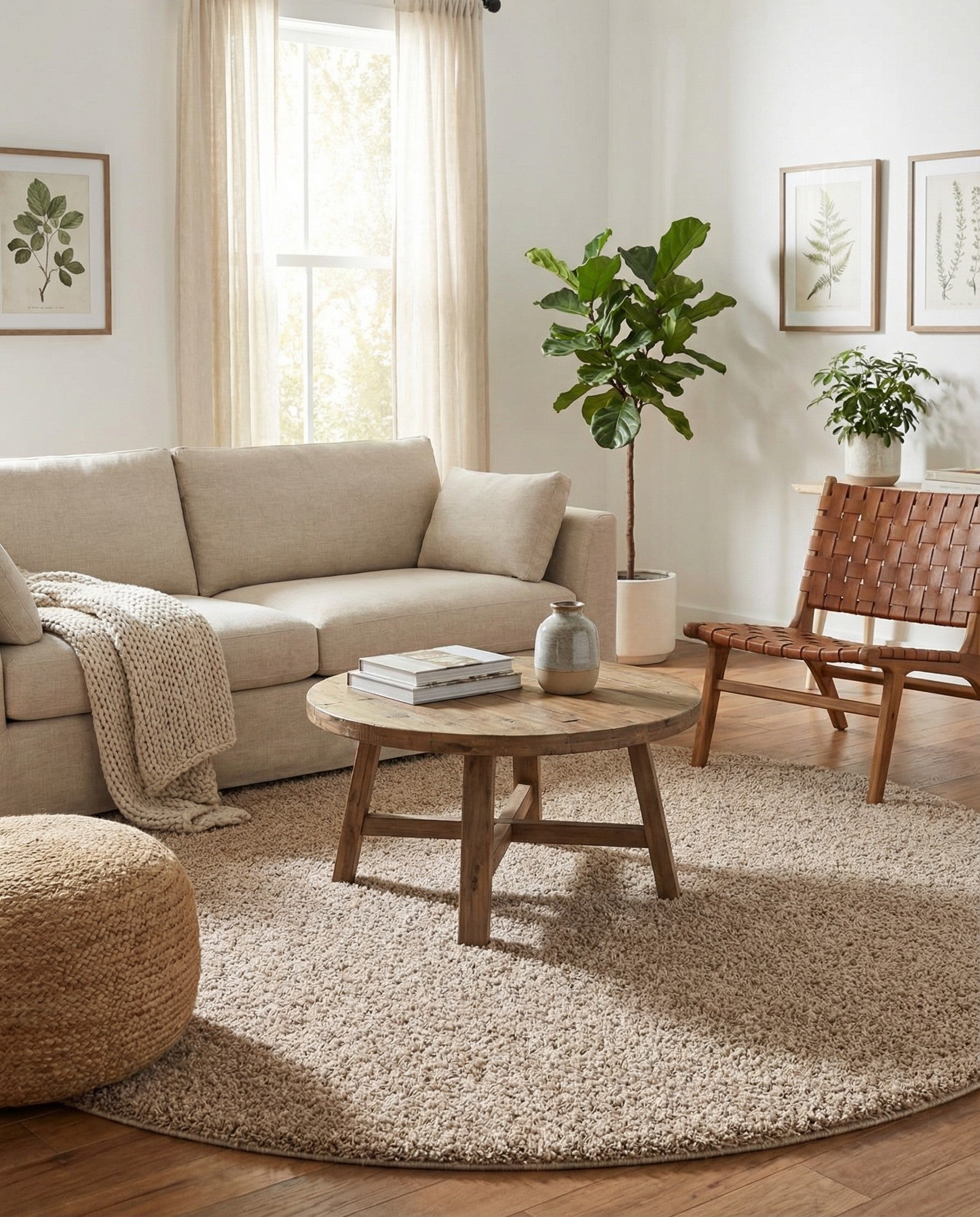 Primary image 7' x 7' Solid Shag Round Rug