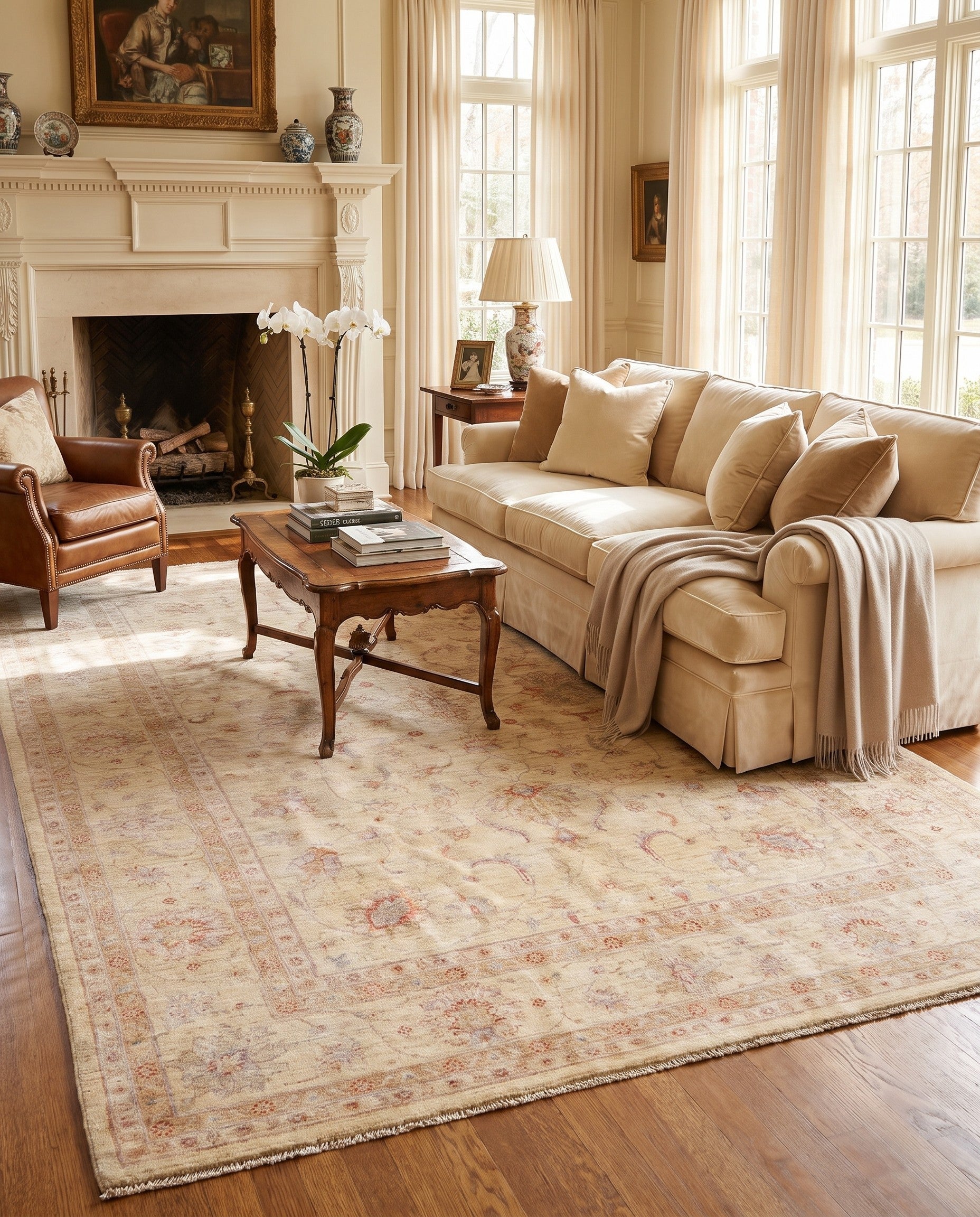 6' 11 x 10' Hand Knotted Ziegler Rug
