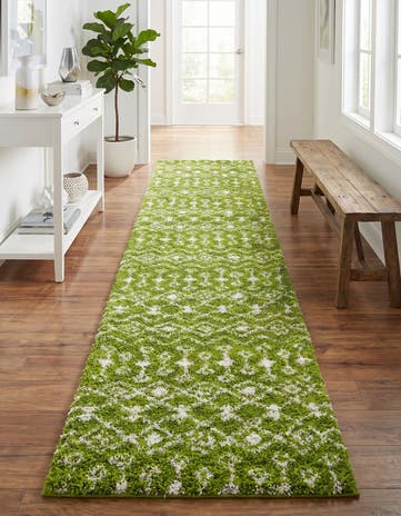 3' 3 x 16' 5 Moroccan Trellis Shag Runner Rug