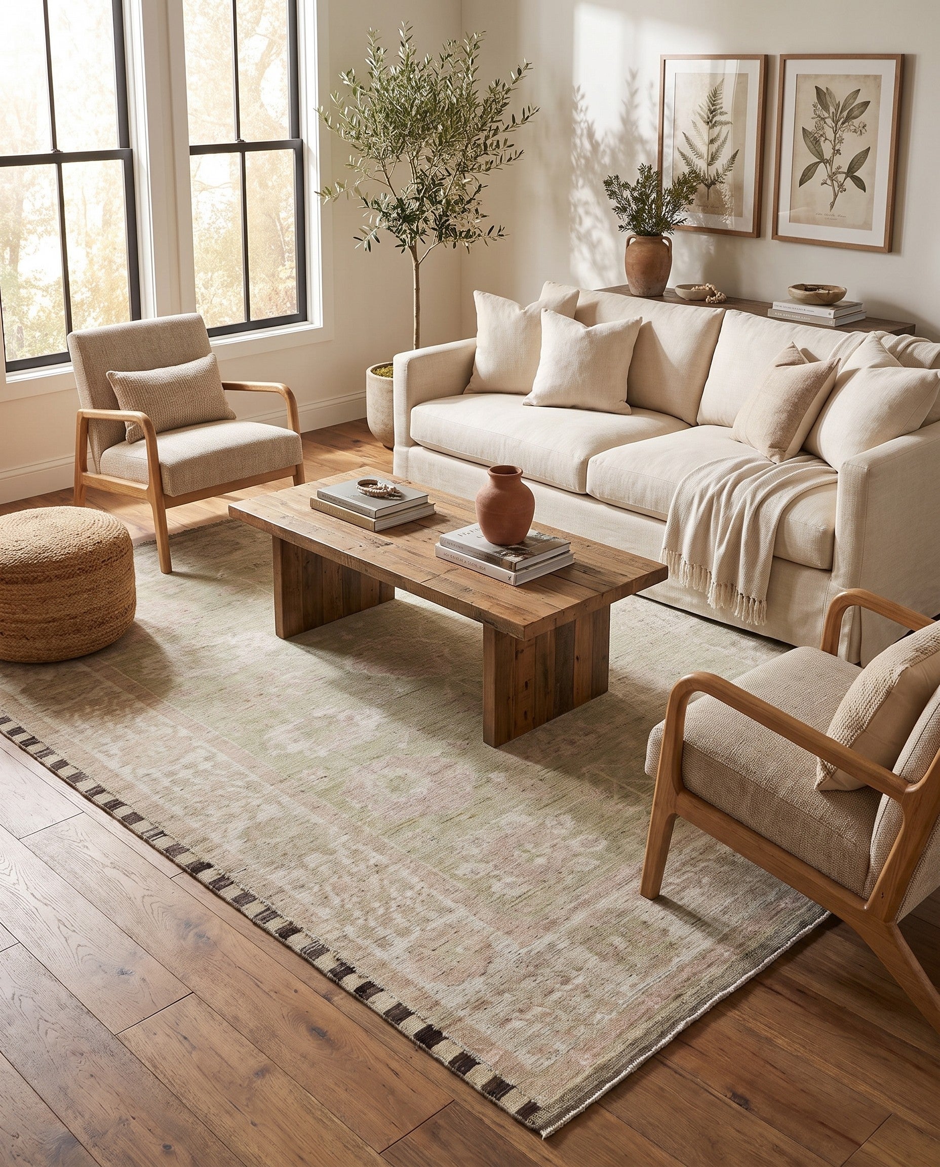 9' 4 x 12' 6 Hand Knotted Oushak Wool Rug