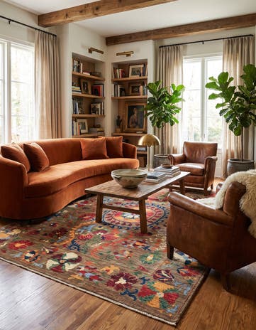 7' x 9' 8 Hand Knotted Ariana Ziegler Rug