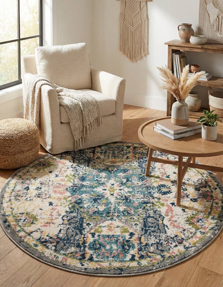 Detail image of 4' 1 x 4' 1 Charleston Round Rug